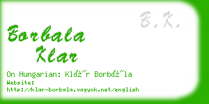 borbala klar business card